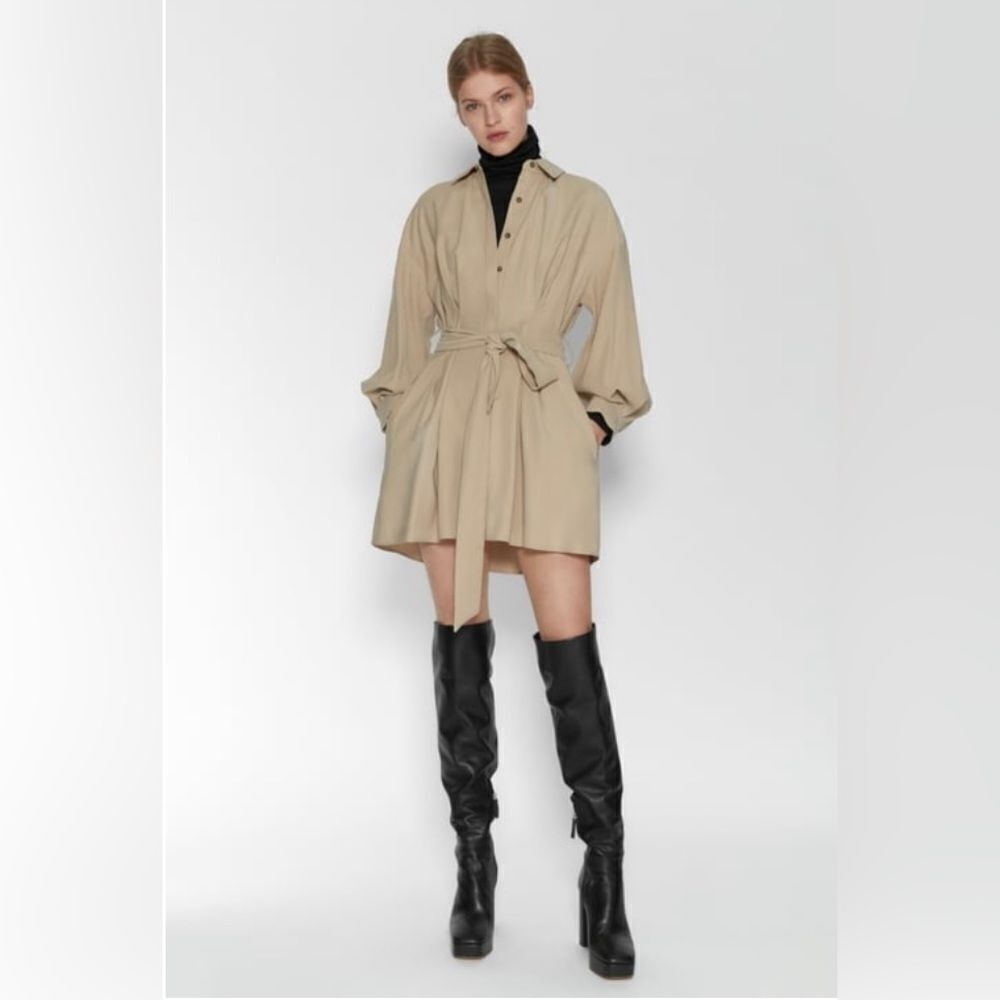 Zara Women Shirt dress with belt size L